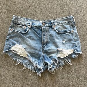 Free people loving good vibrations demin shorts